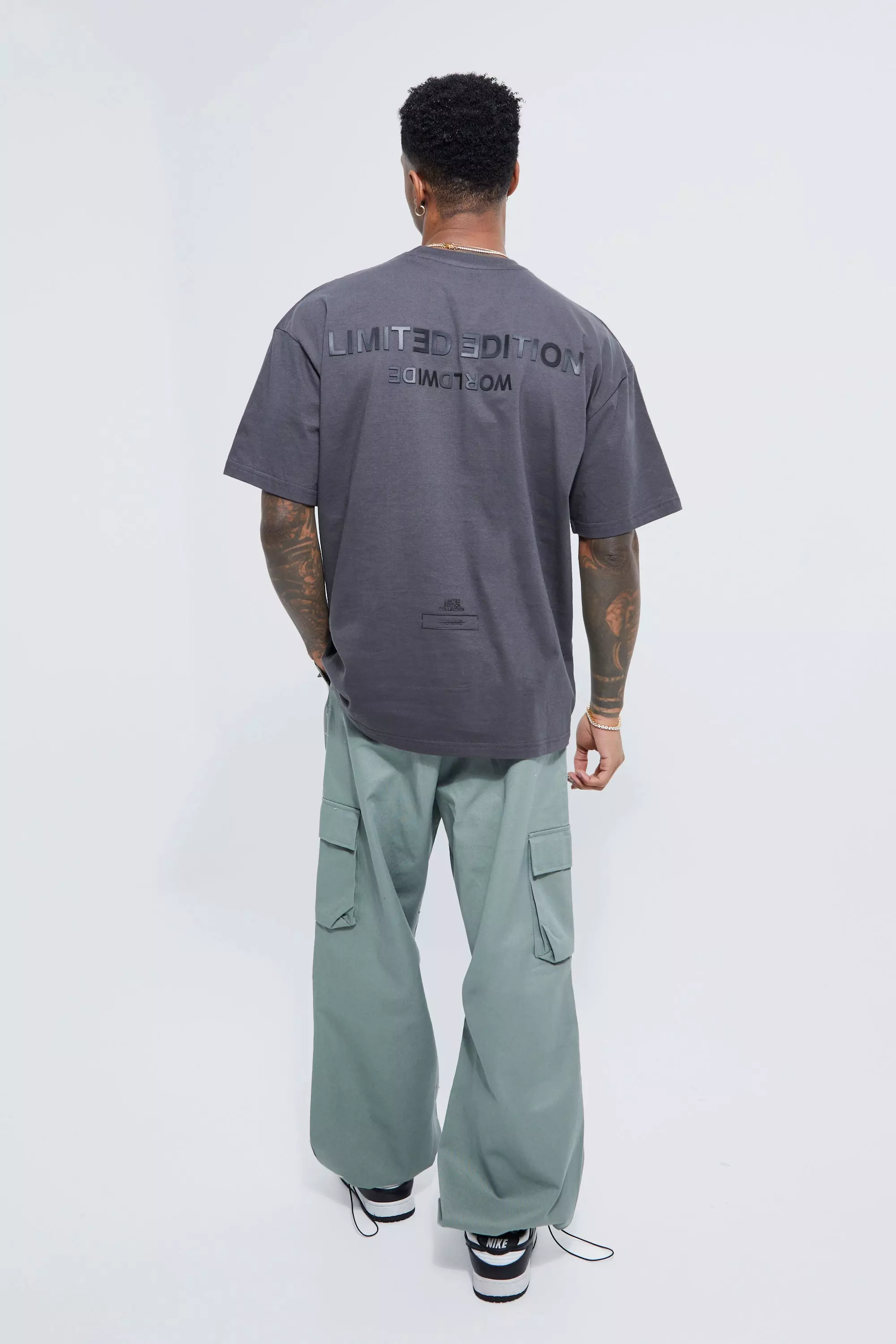 Oversized Raised Limited Text T-shirt